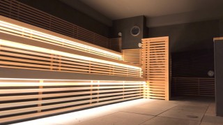 マグマスパ式サウナ(通常時の照明)